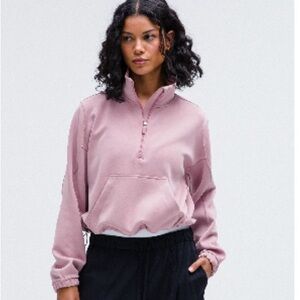 Lululemon brushed Softstreme rose blush Pink Half-Zip Sweatshirt hoodie size 4